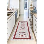 Motto Hali Cotton Şönil Kaymaz Tabanlı Yıkanabilir Antibakteriyel Dijital Baskı Mutfak Halısı, MK-9021C-CTN-80X200
