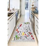Motto Hali Cotton Şönil Kaymaz Tabanlı Yıkanabilir Antibakteriyel Dijital Baskı Mutfak Halısı, MK-9053A-CTN-100X300