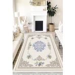 Motto Hali Floral Cotton Şönil Kaymaz Tabanlı Yıkanabilir Antibakteriyel Dijital Baskı Halı Yolluk, FL-2090B-CTN-120X180