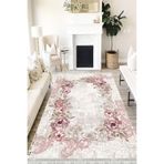 Motto Hali Floral Cotton Şönil Kaymaz Tabanlı Yıkanabilir Antibakteriyel Dijital Baskı Halı Yolluk, FL-2153B-CTN-160X230