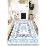 Motto Hali Floral Eko Punto Kaymaz Tabanlı Yıkanabilir Antibakteriyel Dijital Baskı Halı Yolluk, FL-2092A-EKOPNT-80X300