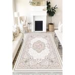 Motto Hali Floral Eko Punto Kaymaz Tabanlı Yıkanabilir Antibakteriyel Dijital Baskı Halı Yolluk, FL-2094B-EKOPNT-160X230
