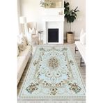 Motto Hali Floral Eko Punto Kaymaz Tabanlı Yıkanabilir Antibakteriyel Dijital Baskı Halı Yolluk, FL-2096B-EKOPNT-80X300