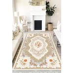 Motto Hali Floral Eko Punto Kaymaz Tabanlı Yıkanabilir Antibakteriyel Dijital Baskı Halı Yolluk, FL-2113B-EKOPNT-120X180