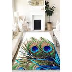 Motto Hali Floral Perla Soft Kaymaz Tabanlı Yıkanabilir Antibakteriyel Dijital Baskı Halı Yolluk, FL-2035B-PRL-80X300