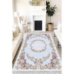Motto Hali Floral Perla Soft Kaymaz Tabanlı Yıkanabilir Antibakteriyel Dijital Baskı Halı Yolluk, FL-2115A-PRL-80X300