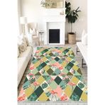 Motto Hali Floral Punto Kaymaz Tabanlı Yıkanabilir Antibakteriyel Dijital Baskı Halı Yolluk, FL-2046A-PNT-80X300