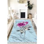 Motto Hali Floral Punto Kaymaz Tabanlı Yıkanabilir Antibakteriyel Dijital Baskı Halı Yolluk, FL-2064C-PNT-80X300