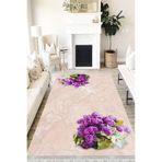 Motto Hali Floral Punto Kaymaz Tabanlı Yıkanabilir Antibakteriyel Dijital Baskı Halı Yolluk, FL-2065A-PNT-160X230