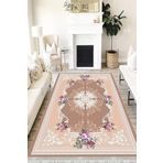 Motto Hali Floral Punto Kaymaz Tabanlı Yıkanabilir Antibakteriyel Dijital Baskı Halı Yolluk, FL-2142A-PNT-80X300