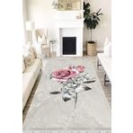 Motto Hali Floral Verona Kaymaz Deri Tabanlı Yıkanabilir Antibakteriyel Dijital Baskı Halı Yolluk, FL-2064B-VRN-160X230