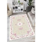 Motto Hali Floral Verona Kaymaz Deri Tabanlı Yıkanabilir Antibakteriyel Dijital Baskı Halı Yolluk, FL-2095B-VRN-120X180