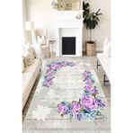 Motto Hali Floral Verona Kaymaz Deri Tabanlı Yıkanabilir Antibakteriyel Dijital Baskı Halı Yolluk, FL-2131A-VRN-80X300
