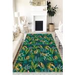 Motto Hali Floral Westa Kaymaz Tabanlı Yıkanabilir Antibakteriyel Dijital Baskı Halı Yolluk, FL-2034C-WST-120X180
