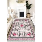 Motto Hali Floral Westa Kaymaz Tabanlı Yıkanabilir Antibakteriyel Dijital Baskı Halı Yolluk, FL-2063B-WST-80X300