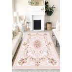 Motto Hali Floral Westa Kaymaz Tabanlı Yıkanabilir Antibakteriyel Dijital Baskı Halı Yolluk, FL-2096A-WST-120X300