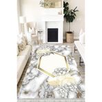 Motto Hali Kaymaz Suni Deri Tabanlı Yıkanabilir Dijital Baskı Halı, ST-1088A-VRN-120X180
