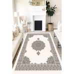 Motto Hali Klasik Cotton Şönil Kaymaz Tabanlı Yıkanabilir Antibakteriyel Dijital Baskı Klasik Halı Yolluk, KS-3022B-CTN-160X230