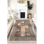 Motto Hali Klasik Verona Kaymaz Deri Tabanlı Yıkanabilir Antibakteriyel Dijital Baskı Klasik Halı Yolluk, KS-3092B-VRN-120X180