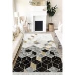 Motto Hali Modern Westa Kaymaz Tabanlı Yıkanabilir Antibakteriyel Dijital Baskı Modern Halı Kilim, MD-0033B-WST-100X300