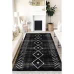 Motto Hali Otantik Bambu Kumaş Perla Soft Kaymaz Tabanlı Yıkanabilir Antibakteriyel Dijital Baskı Halı Yolluk, OTN-4104B-PRL-80X150