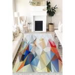 Motto Hali Pastel Cotton Şönil Kaymaz Tabanlı Yıkanabilir Antibakteriyel Dijital Baskı Pastel Halı Yolluk, PS-6001A-CTN-50X80