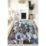 Motto Hali Pastel Cotton Şönil Kaymaz Tabanlı Yıkanabilir Antibakteriyel Dijital Baskı Pastel Halı Yolluk, PS-6048A-CTN-160X230