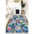 Motto Hali Pastel Eko Punto Kaymaz Tabanlı Yıkanabilir Antibakteriyel Dijital Baskı Pastel Halı Yolluk, PS-6056A-EKOPNT-160X300