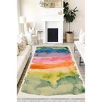 Motto Hali Pastel Verona Kaymaz Deri Tabanlı Yıkanabilir Antibakteriyel Dijital Baskı Pastel Halı Yolluk, PS-6003A-VRN-80X300