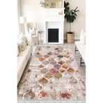 Motto Hali Pastel Verona Kaymaz Deri Tabanlı Yıkanabilir Antibakteriyel Dijital Baskı Pastel Halı Yolluk, PS-6076A-VRN-80X300
