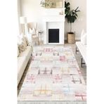Motto Hali Pastel Westa Kaymaz Tabanlı Yıkanabilir Antibakteriyel Dijital Baskı Pastel Halı Kilim, PS-6077A-WST-180X300