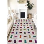 Motto Hali Patchwork Cotton Şönil Kaymaz Tabanlı Yıkanabilir Antibakteriyel Dijital Baskı Patchwork Halı Yolluk, MH-8009A-CTN-80X300