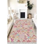 Motto Hali Patchwork Cotton Şönil Kaymaz Tabanlı Yıkanabilir Antibakteriyel Dijital Baskı Patchwork Halı Yolluk, PW-8029B-CTN-180X300