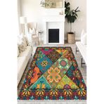 Motto Hali Patchwork Eko Punto Kaymaz Tabanlı Yıkanabilir Antibakteriyel Dijital Baskı Patchwork Halı Yolluk, PW-8088B-EKOPNT-80X300