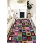 Motto Hali Patchwork Perla Soft Kaymaz Tabanlı Yıkanabilir Antibakteriyel Dijital Baskı Patchwork Halı Yolluk, MF-8008A-PRL-80X300