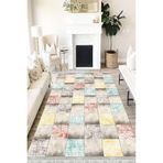 Motto Hali Patchwork Perla Soft Kaymaz Tabanlı Yıkanabilir Antibakteriyel Dijital Baskı Patchwork Halı Yolluk, PW-8057A-PRL-80X300