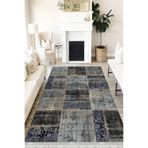 Motto Hali Patchwork Perla Soft Kaymaz Tabanlı Yıkanabilir Antibakteriyel Dijital Baskı Patchwork Halı Yolluk, PW-8086C-PRL-80X300
