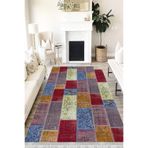 Motto Hali Patchwork Perla Soft Kaymaz Tabanlı Yıkanabilir Antibakteriyel Dijital Baskı Patchwork Halı Yolluk, PW-8087B-PRL-80X300