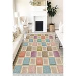 Motto Hali Patchwork Perla Soft Kaymaz Tabanlı Yıkanabilir Antibakteriyel Dijital Baskı Patchwork Halı Yolluk, PW-8102A-PRL-80X300