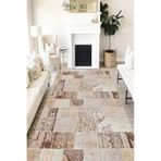 Motto Hali Patchwork Punto Kaymaz Dot Tabanlı Yıkanabilir Antibakteriyel Dijital Baskı Patchwork Halı Yolluk, PW-8015A-PNT-160X230