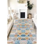 Motto Hali Patchwork Punto Kaymaz Dot Tabanlı Yıkanabilir Antibakteriyel Dijital Baskı Patchwork Halı Yolluk, PW-8035A-PNT-160X230