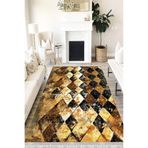 Motto Hali Patchwork Punto Kaymaz Dot Tabanlı Yıkanabilir Antibakteriyel Dijital Baskı Patchwork Halı Yolluk, PW-8067A-PNT-80X300