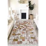 Motto Hali Patchwork Verona Kaymaz Deri Tabanlı Yıkanabilir Antibakteriyel Dijital Baskı Patchwork Halı Yolluk, PW-8030C-VRN-80X300