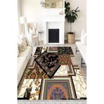 Motto Hali Patchwork Verona Kaymaz Deri Tabanlı Yıkanabilir Antibakteriyel Dijital Baskı Patchwork Halı Yolluk, PW-8076A-VRN-80X300