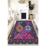Motto Hali Patchwork Verona Kaymaz Deri Tabanlı Yıkanabilir Antibakteriyel Dijital Baskı Patchwork Halı Yolluk, PW-8088A-VRN-80X300