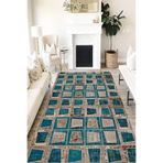 Motto Hali Patchwork Westa Kaymaz Tabanlı Yıkanabilir Antibakteriyel Dijital Baskı Patchwork Halı Kilim, PW-8002B-WST-180X350
