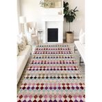 Motto Hali Patchwork Westa Kaymaz Tabanlı Yıkanabilir Antibakteriyel Dijital Baskı Patchwork Halı Kilim, PW-8040A-WST-120X300