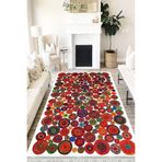 Motto Hali Patchwork Westa Kaymaz Tabanlı Yıkanabilir Antibakteriyel Dijital Baskı Patchwork Halı Kilim, PW-8051A-WST-100X250