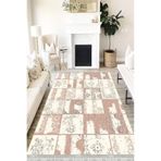 Motto Hali Patchwork Westa Kaymaz Tabanlı Yıkanabilir Antibakteriyel Dijital Baskı Patchwork Halı Kilim, PW-8063A-WST-80X150