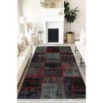 Motto Hali Patchwork Westa Kaymaz Tabanlı Yıkanabilir Antibakteriyel Dijital Baskı Patchwork Halı Kilim, PW-8086E-WST-80X400